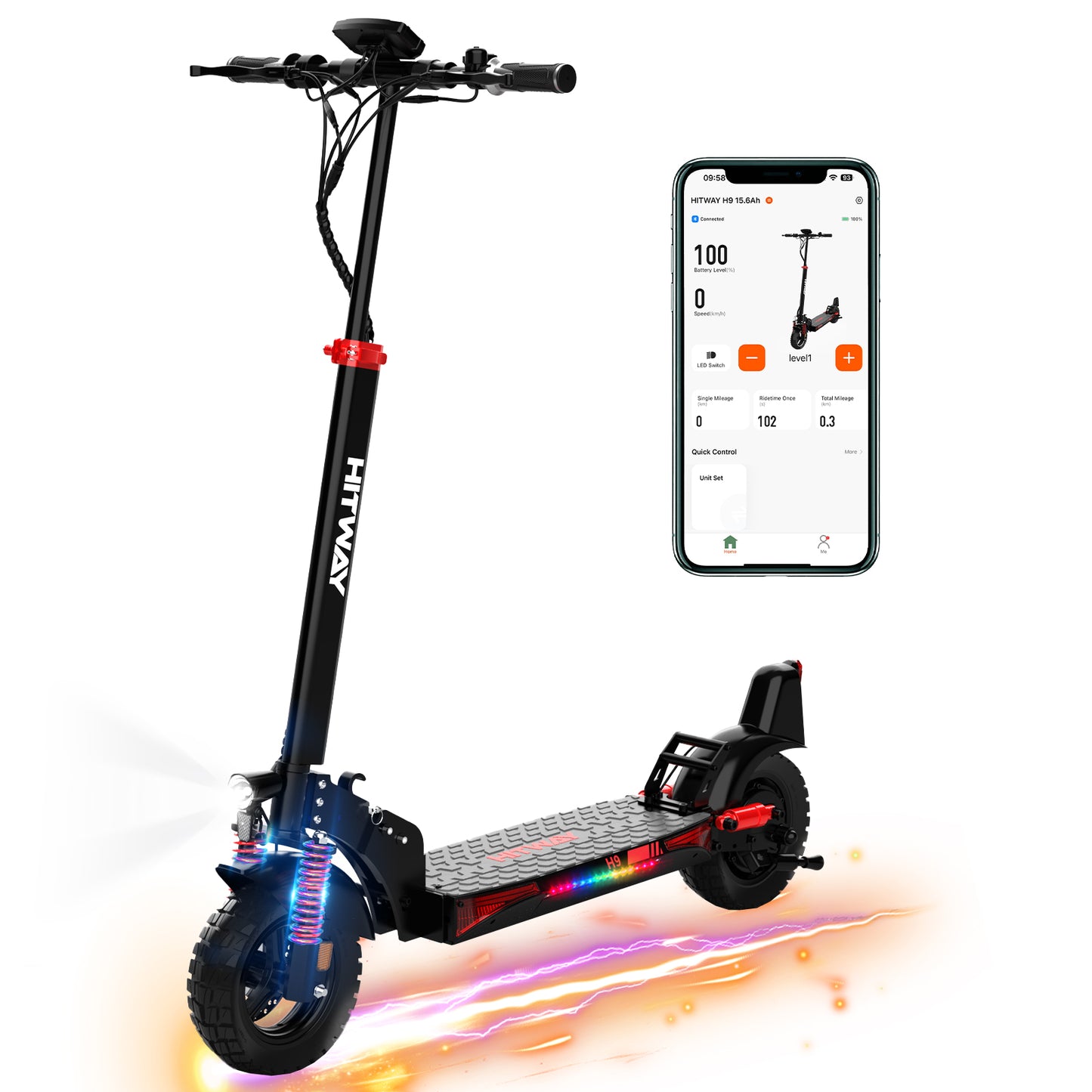 HITWAY H9 Electric Scooter, E Scooter with APP