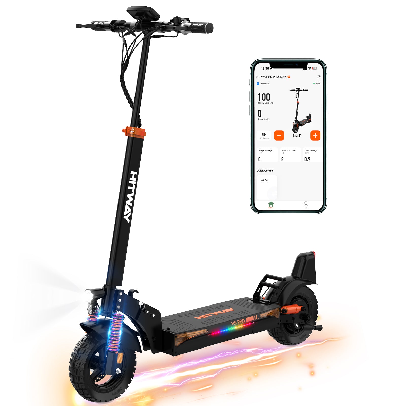 HITWAY H9PRO Electric Scooter, E Scooter with APP