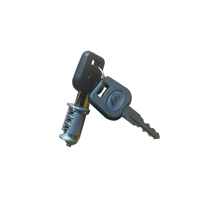 Lock cylinder and key for ebike battery