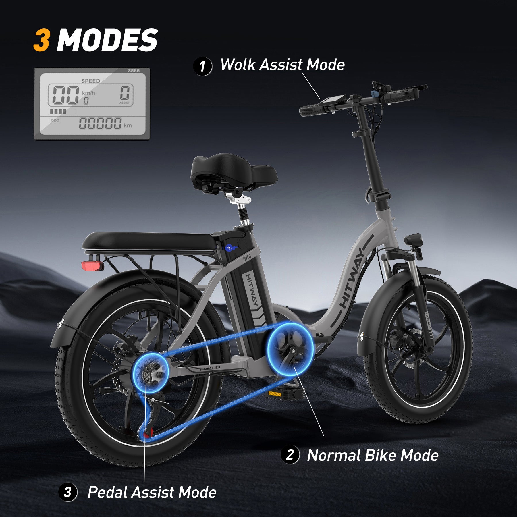 foldable electric bike hitway bk6